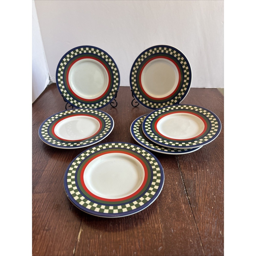 6- Ella's Rooster Dessert Plate Saucers‎ International Tableworks Bob Timberlake